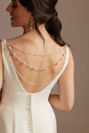 Faux Pearl Detachable Layered Dress Chain