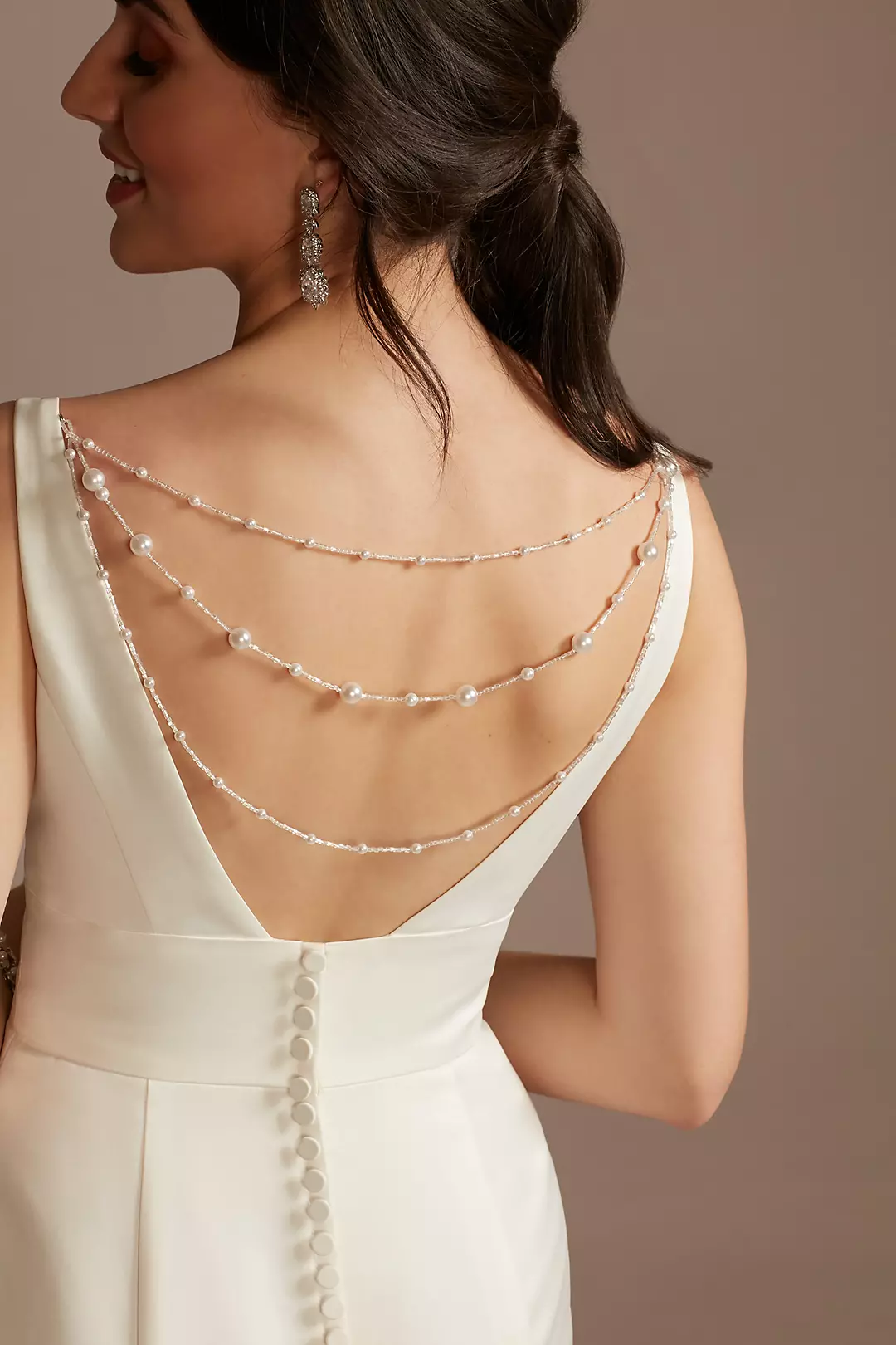 Faux Pearl Detachable Layered Dress Chain Image