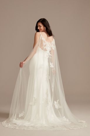 Detachable Cape Train with Lace Appliques David s Bridal