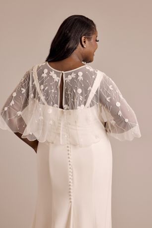 Floral Beaded Mesh Bridal Jacket | David's Bridal