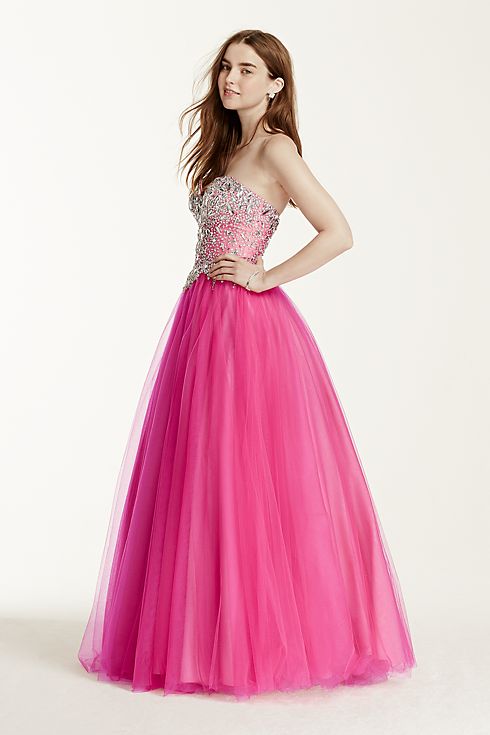 Crystal Embellished Sweetheart Bodice Ball Gown Image 3