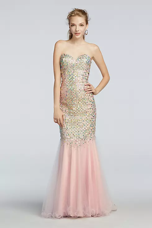 Crystal Beaded Mermaid Prom Dress with Train Image 1