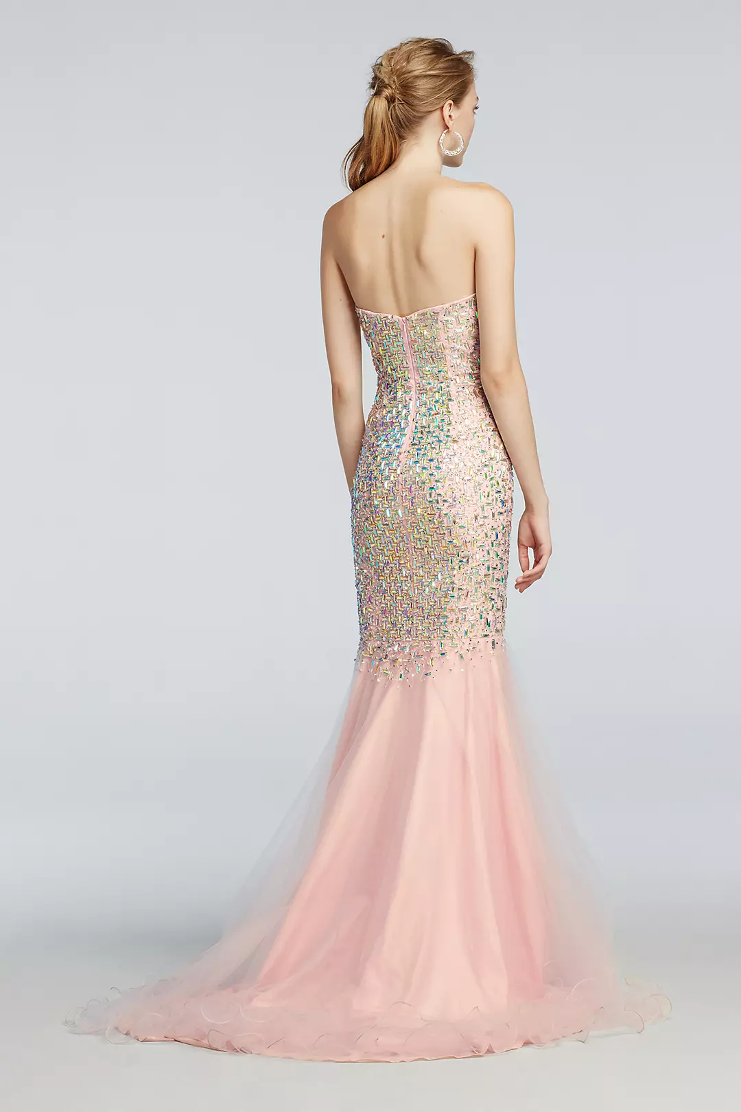 Crystal Beaded Mermaid Prom Dress with Train Image 2
