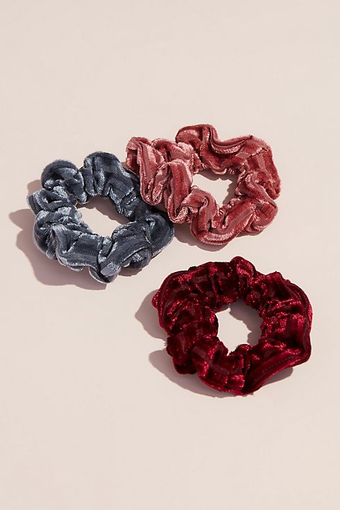Silk-Blend Crushed Velvet Scrunchies Set Image
