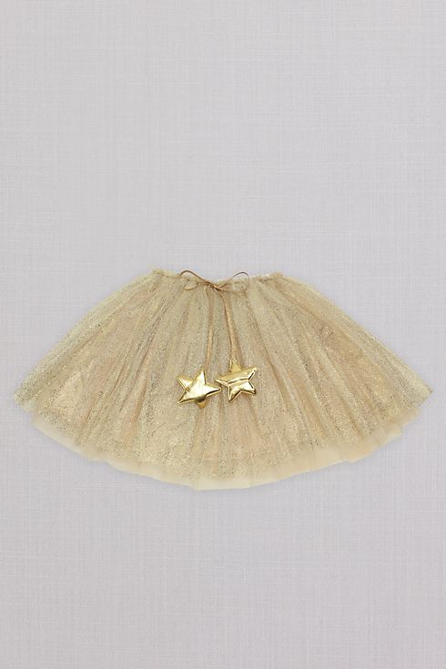 Shimmer Overlay Flower Girl Skirt with Stars Image