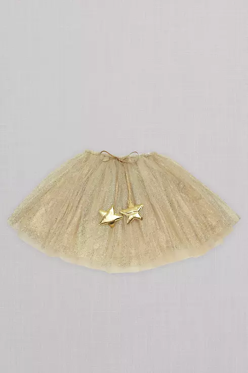 Shimmer Overlay Flower Girl Skirt with Stars Image 1