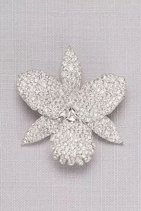 Pave Orchid Brooch Image 1