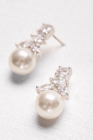 pearl drop earrings and bracelet