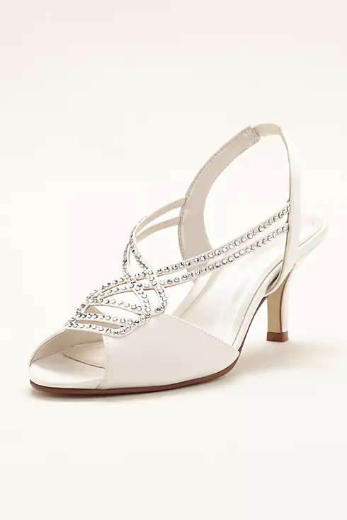 Caparros Mid Heel Sandal with Crystal Straps Image 1