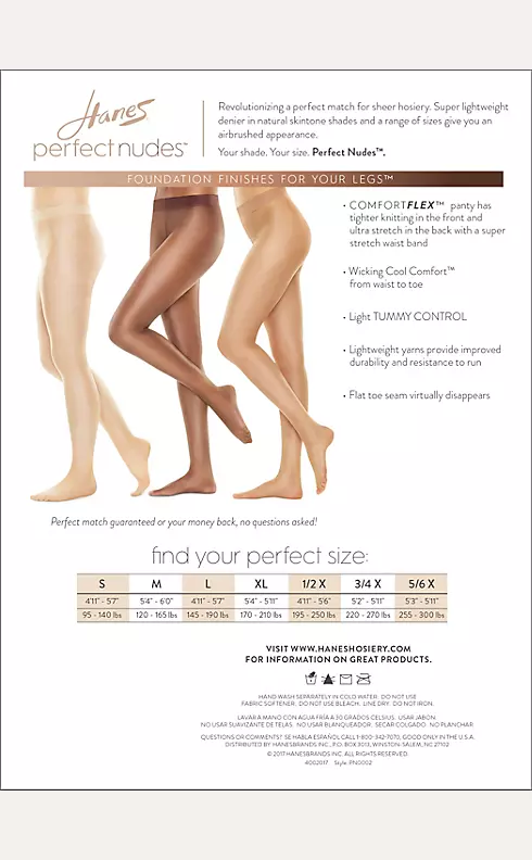 Hanes Perfect Nudes Tummy Control Pantyhose Hosiery Nude 1 Size 1X