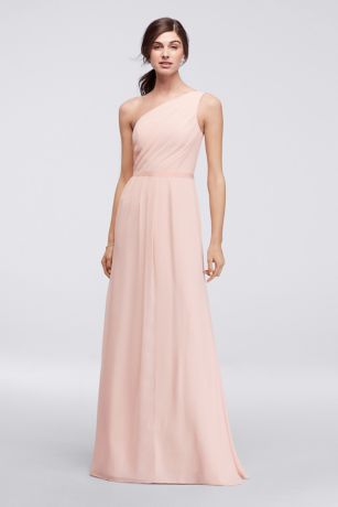 Davids bridal one deals shoulder bridesmaid dress