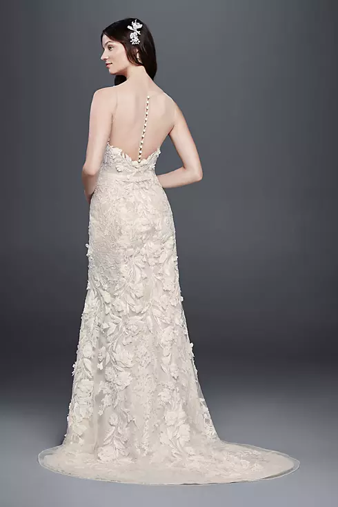 As-Is Tank Sheath Wedding Dress with 3D Flowers Image 2