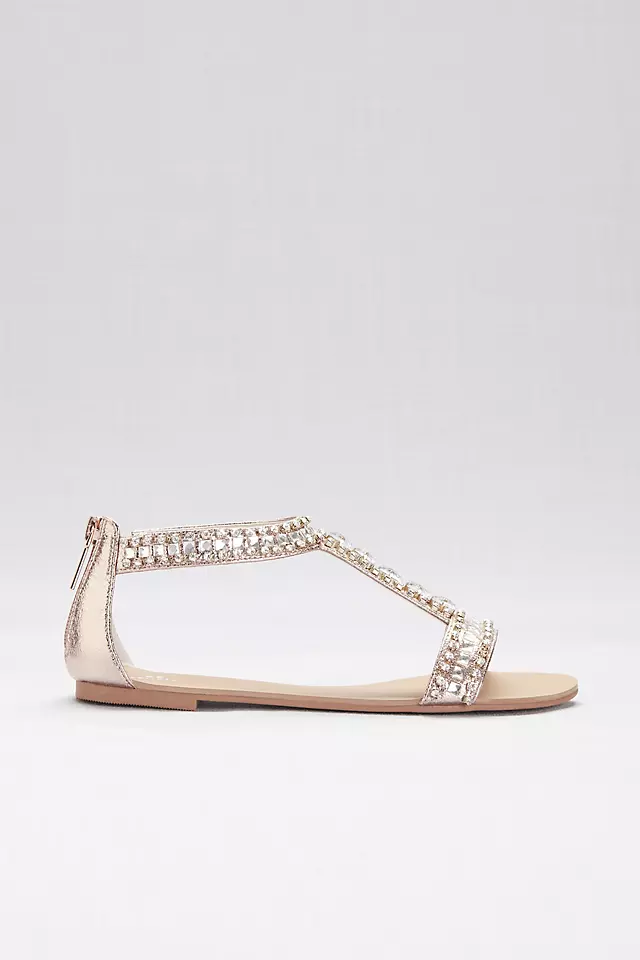 Crystal and Jewel Embellished Flat Sandals Image 3