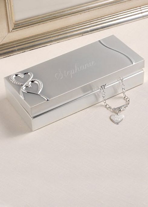 Personalized Twin Hearts Keepsake Box Image 2