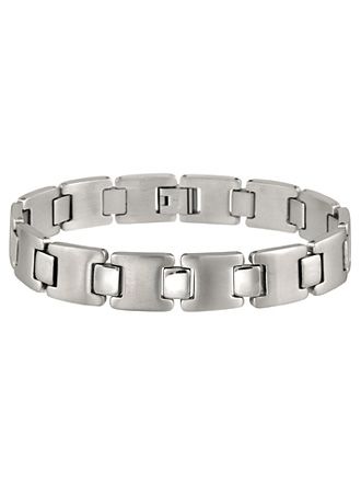 Men's Stainless Steel Square Link Bracelet Image
