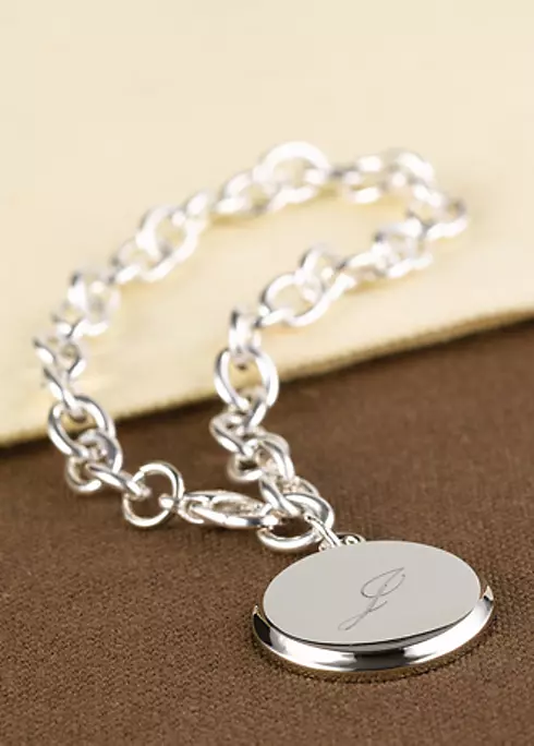 Personalized Round Charm Link Bracelet Image 1