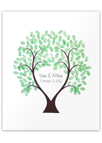 Thumbprint Tree Print Guest Book Print Only Image