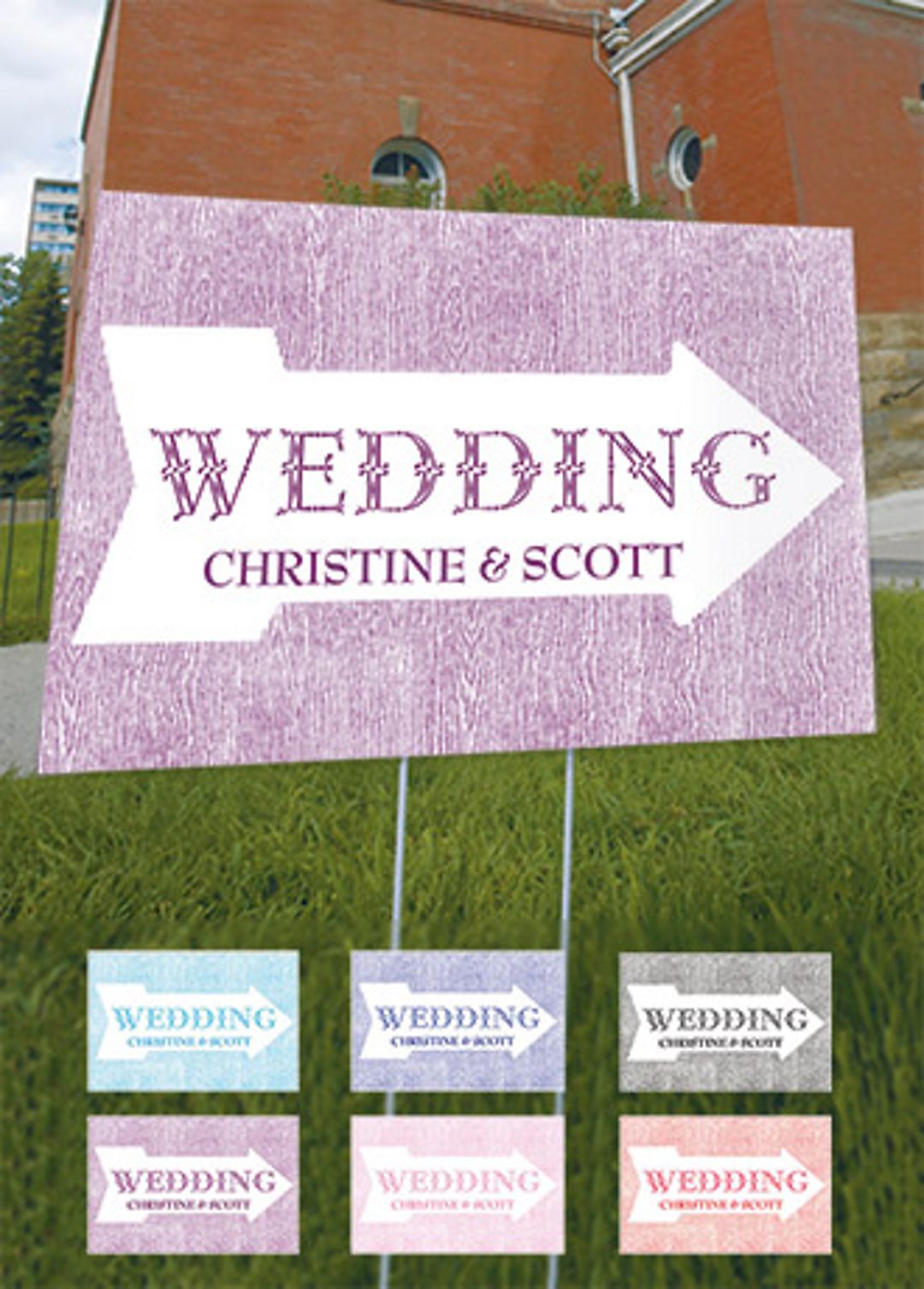 Pointing Arrow Wedding Directional Sign Image 2