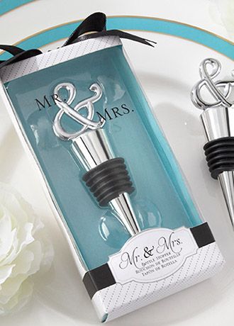 Mr. and Mrs. Chrome Ampersand Bottle Stopper Image