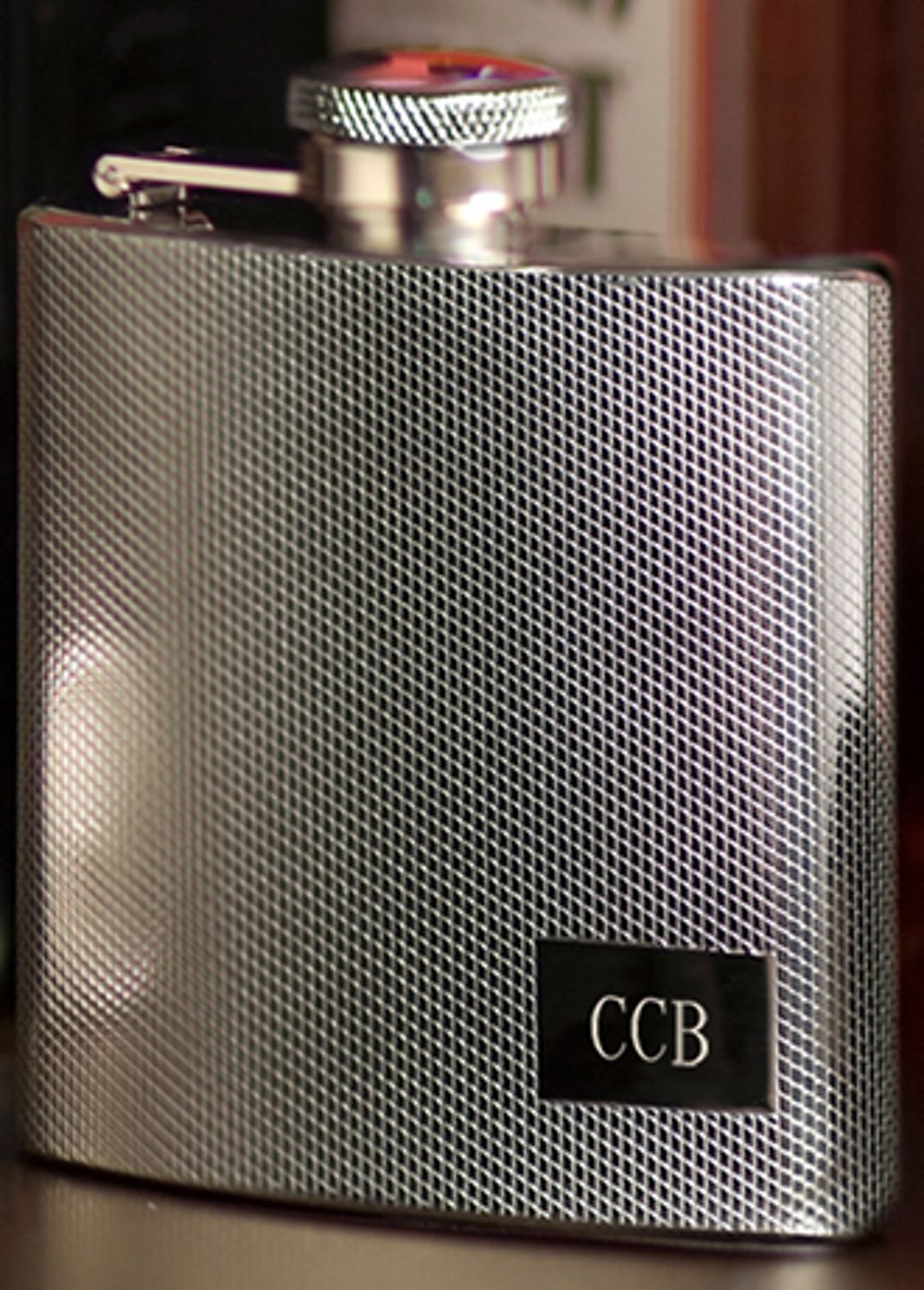 Personalized Textured Stainless Steel Flask Image 1