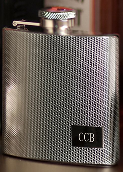 Personalized Textured Stainless Steel Flask Image