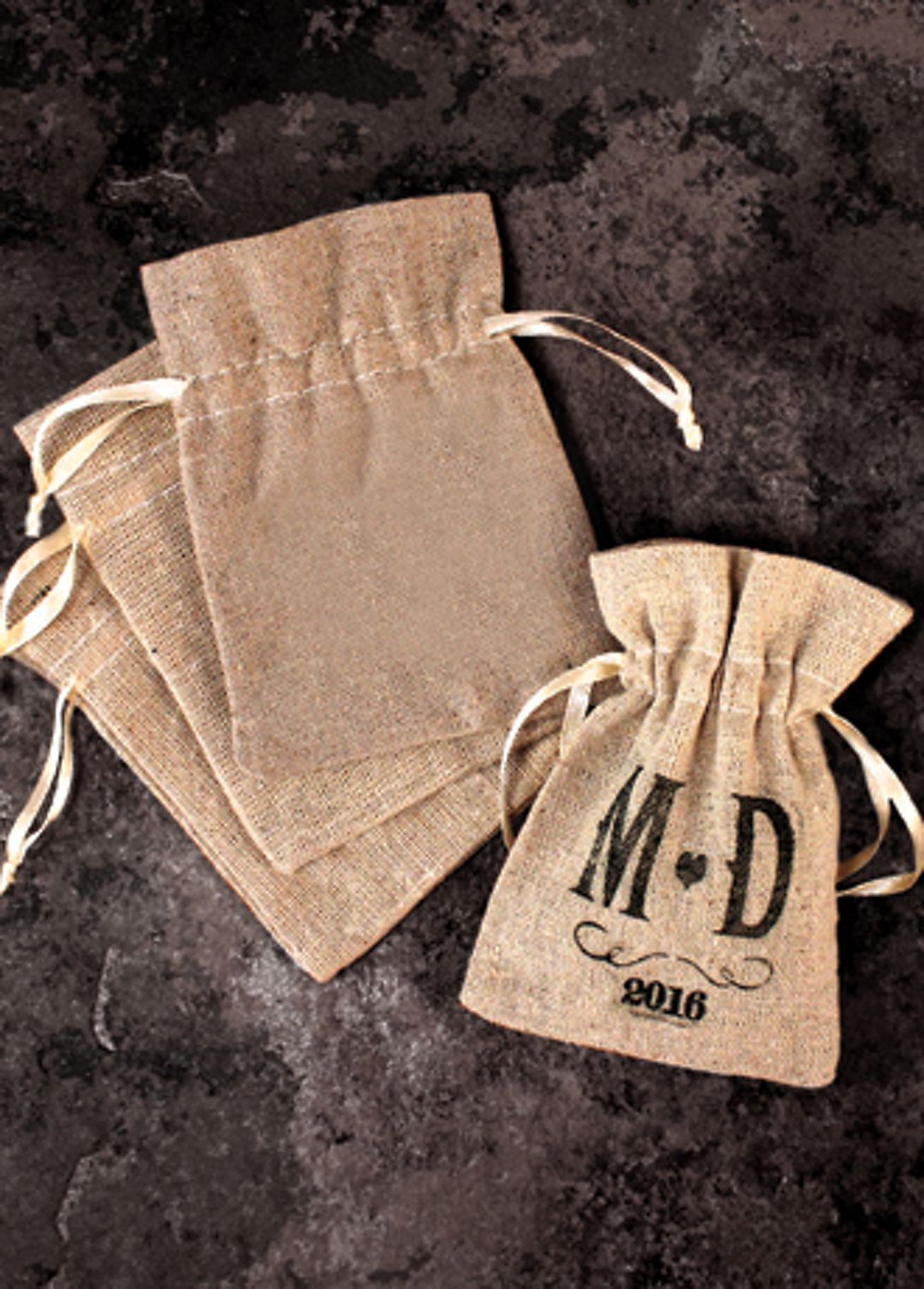 Mini Linen Drawstring Pouch Plain Package of 12 Image 2