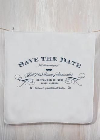 Elegant Save The Date Personalized Handkerchief Image