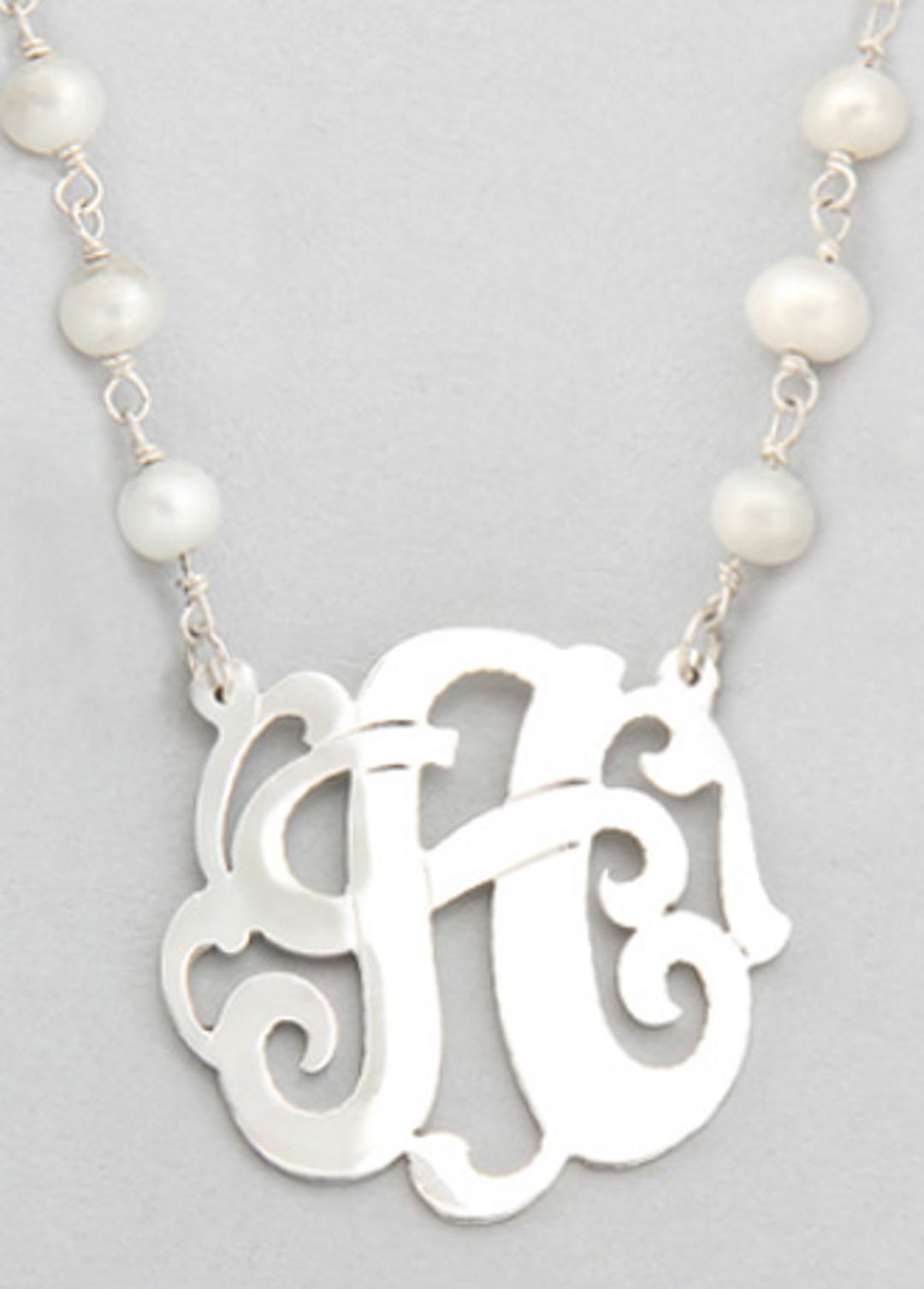 Initial Sterling Silver Pearl Necklace Image 2