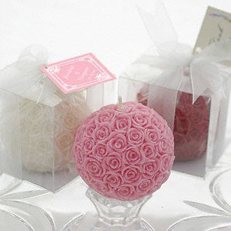 Personalized Rose Candle with Tag and Bow Image