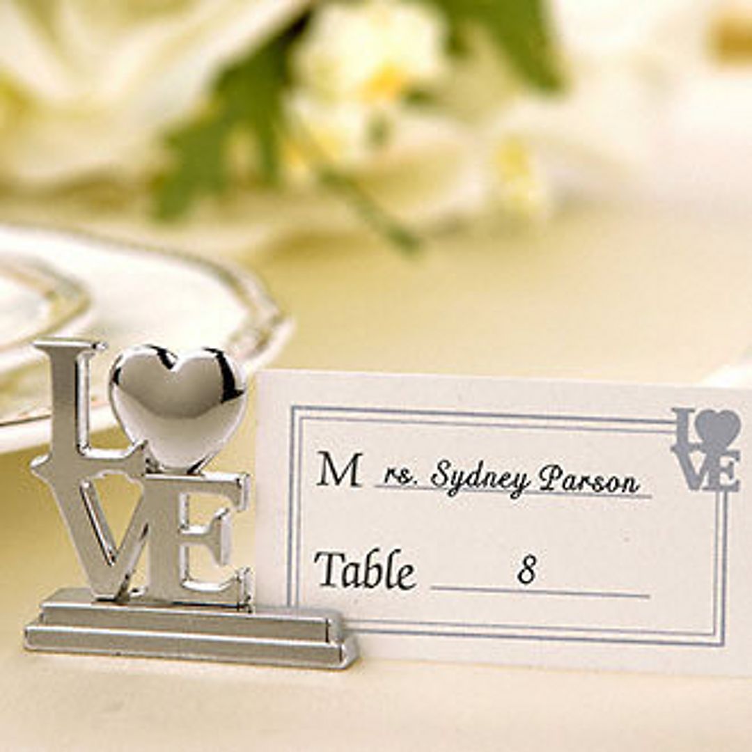 LOVE Place Card Holders with Place Cards Set of 4 Image 1