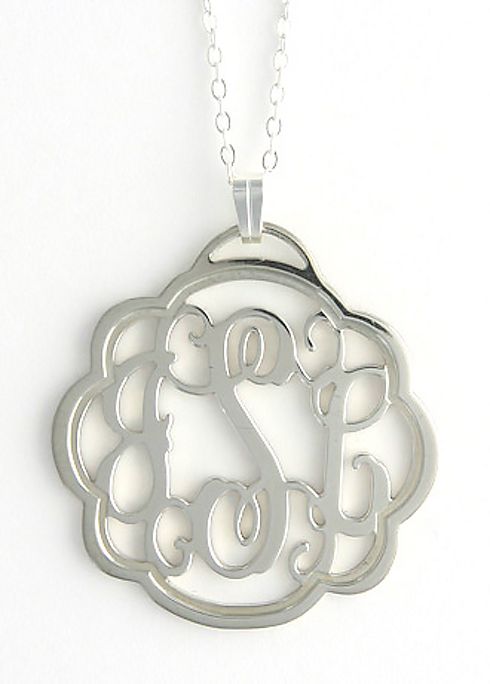 Personalized Pewter Flourish Filigree Necklace Image