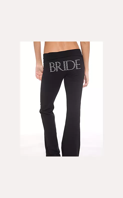 Bride Rhinestone Block Font Yoga Pants
