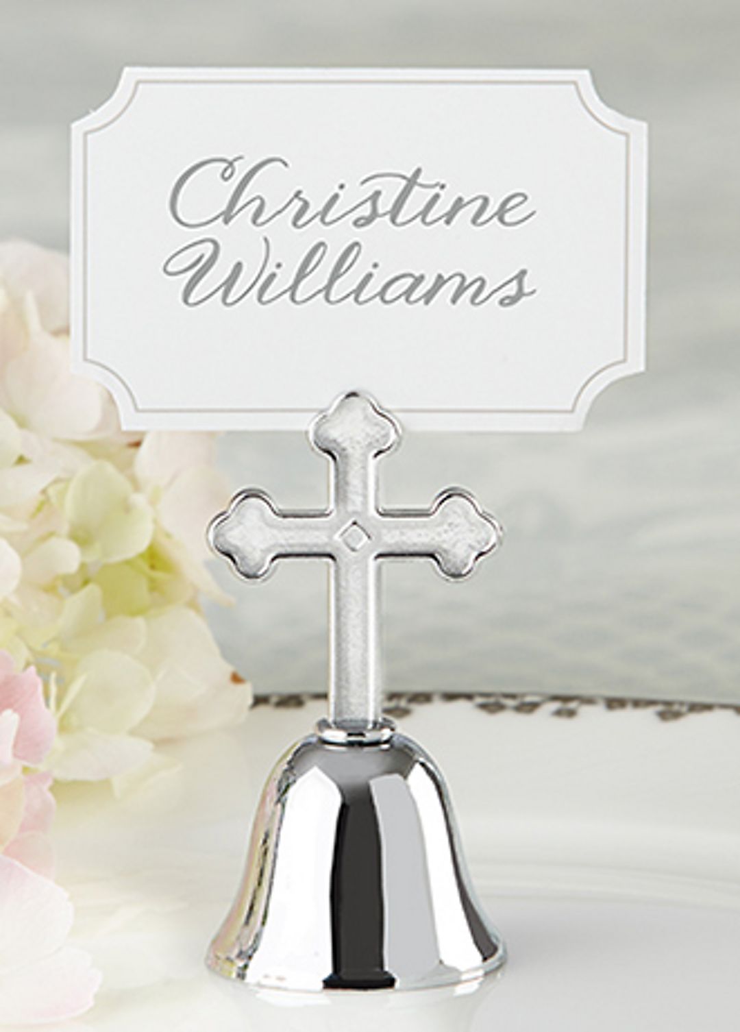 Cross Kissing Bell Place Card Holder Set of 24 Image 2