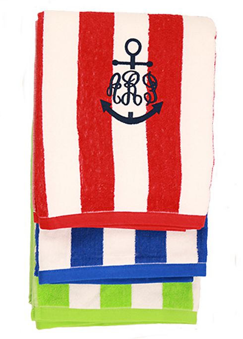DB Excl Personalized Cabana Stripe Beach Towel Image 3