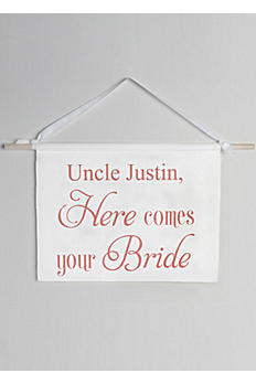 Personalized Canvas Here Comes Your Bride Sign DB71028