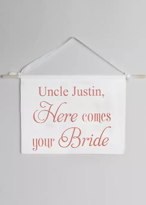 Personalized Canvas Here Comes Your Bride Sign Image 1