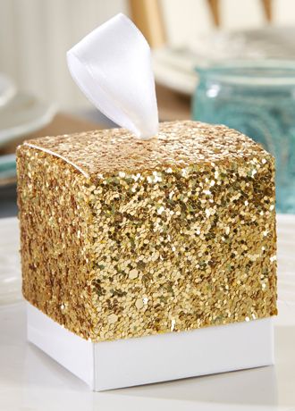 Gold Glitter Favor Box Set of 24 David's Bridal