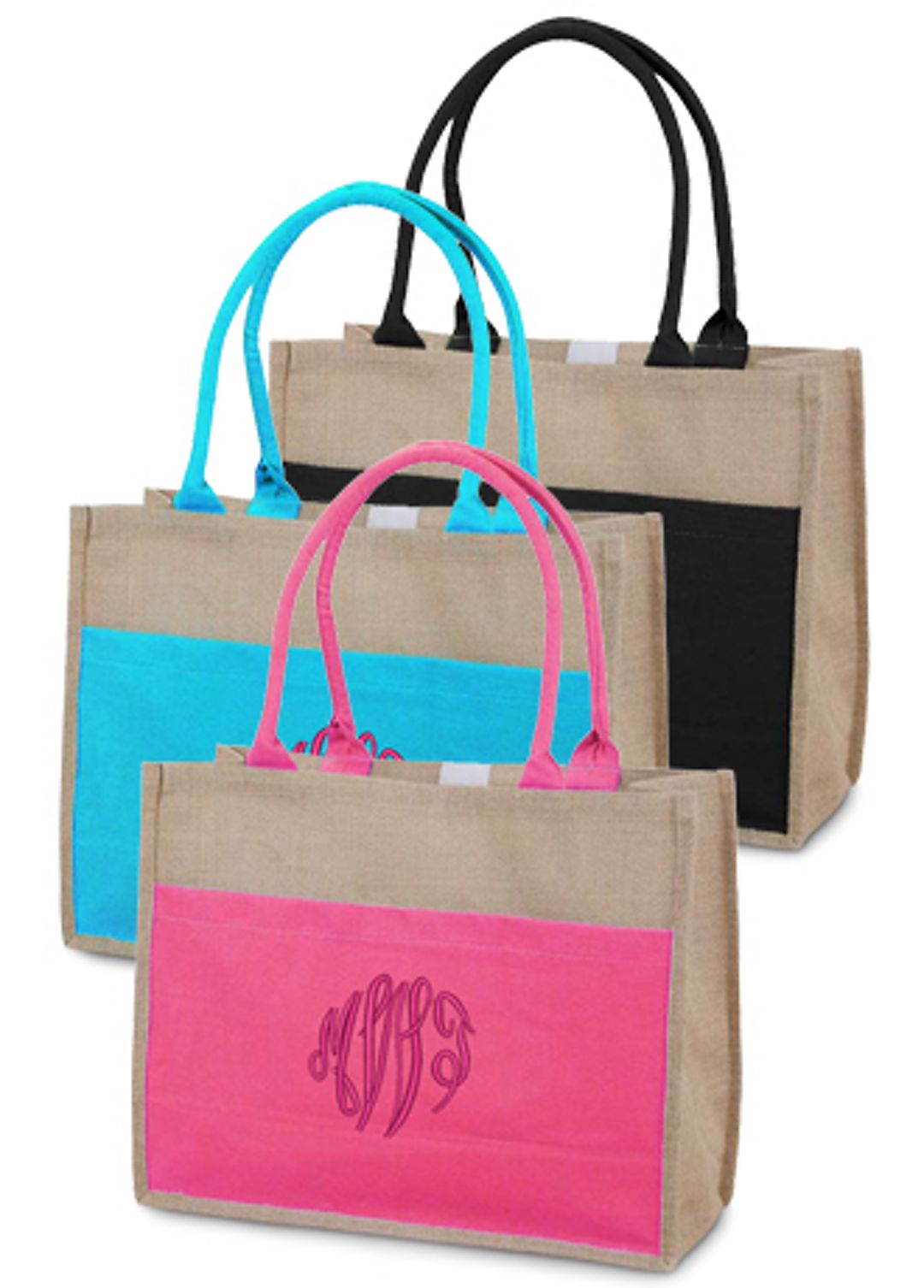 DB Exc Personalized Jute Tote with Canvas Pocket Image 2