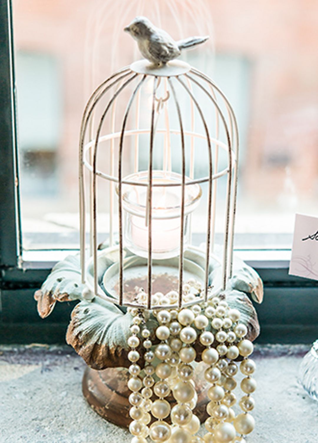 Metal Birdcage with Suspended Tealight Holder Image 2