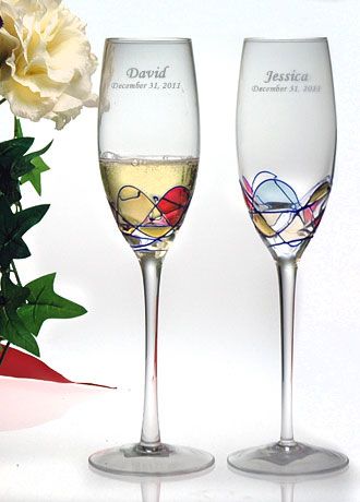 Personalized Helios Toasting Flutes David's Bridal