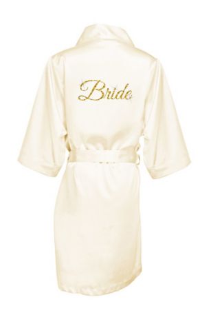 Glitter Print Bride Satin Robe