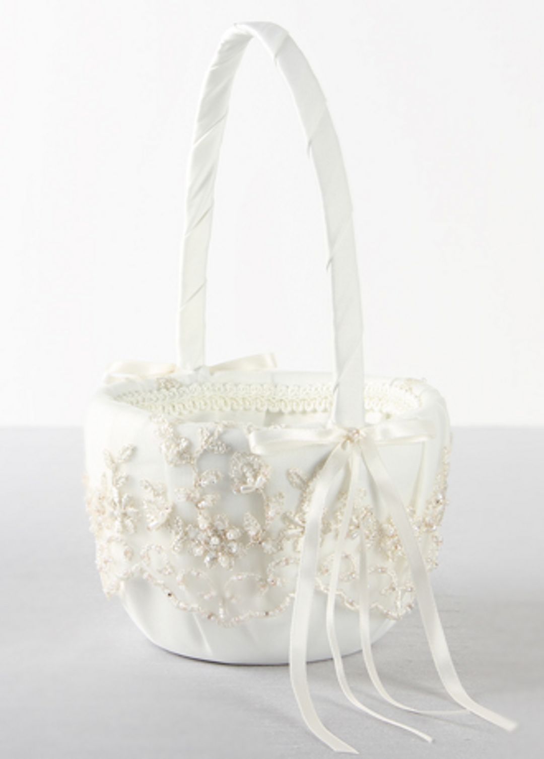 DB Exclusive Beaded Lace Flower Girl Basket Image 1