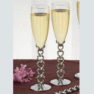 Heart Stemmed Toasting Flutes David's Bridal