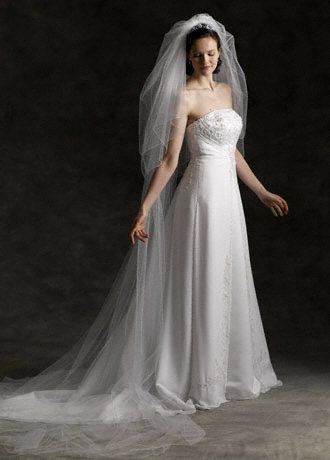 Cathedral Length Veil with Scattered Rhinestones. Image