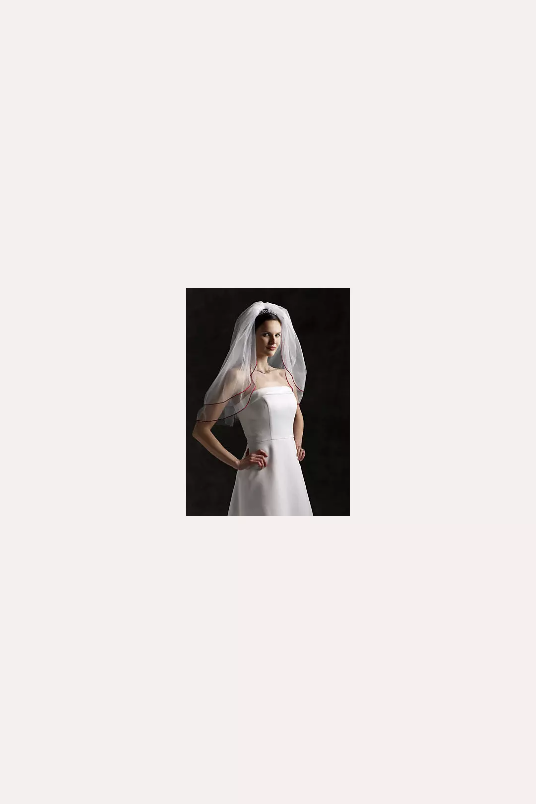 Elbow Length 2-Tiered Veil with Color Corded Edge Image