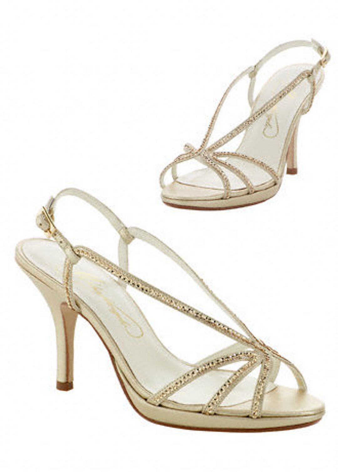 High heel metallic sandal with sequins Image