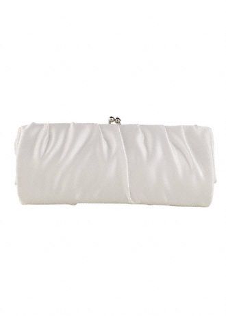 Satin rouched clutch with kisslock closure Image