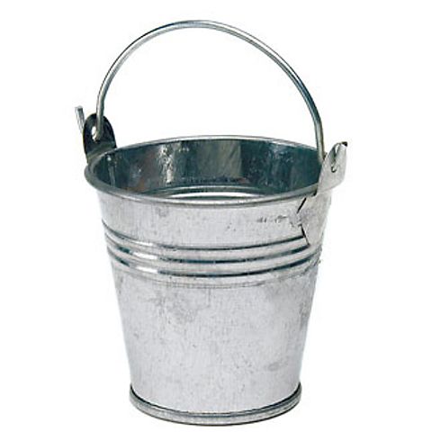  Miniature Silver Metal Pails Pack of 12 Image
