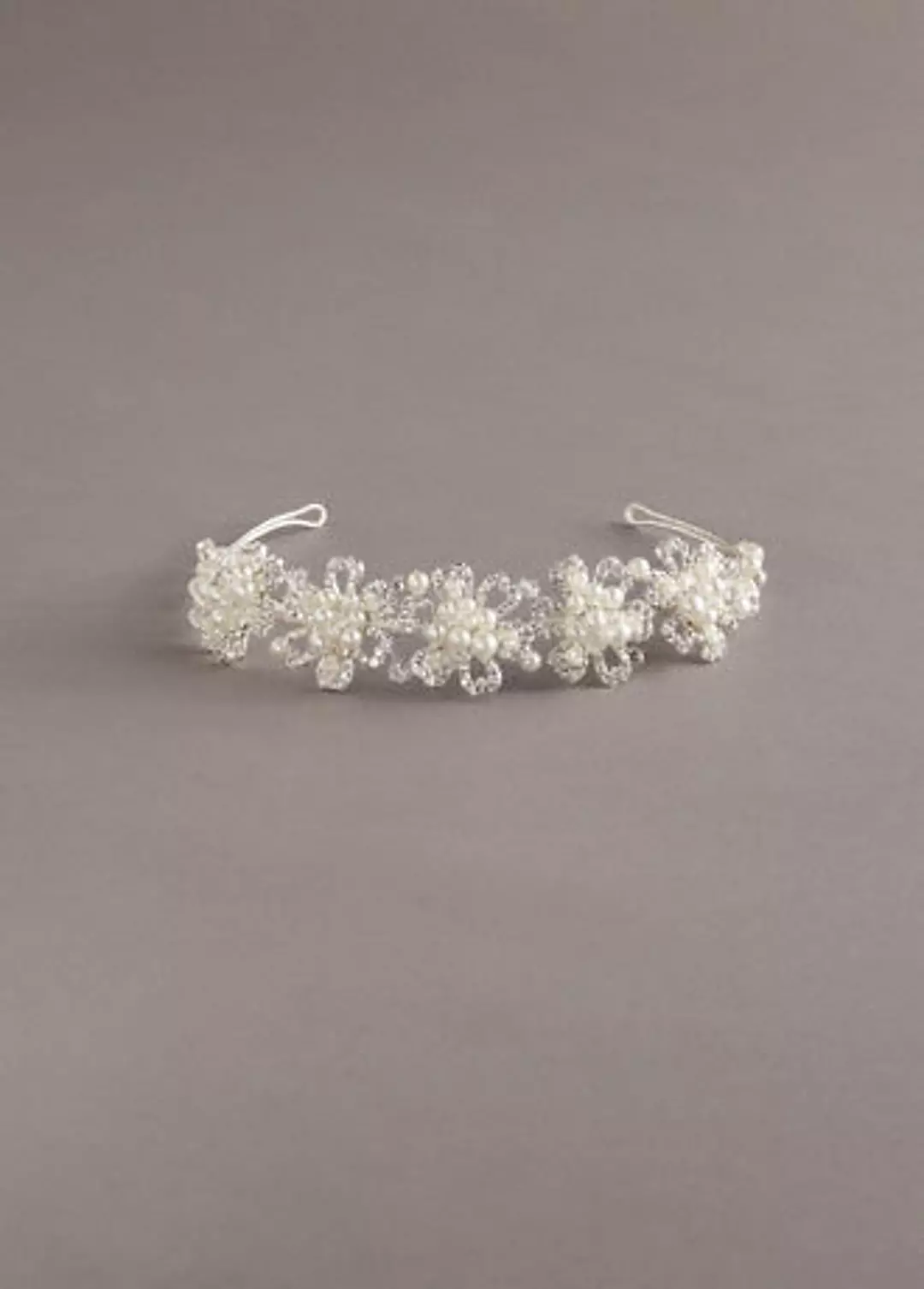 Floral Motif Headband with Pearl & Crystal Accents Image