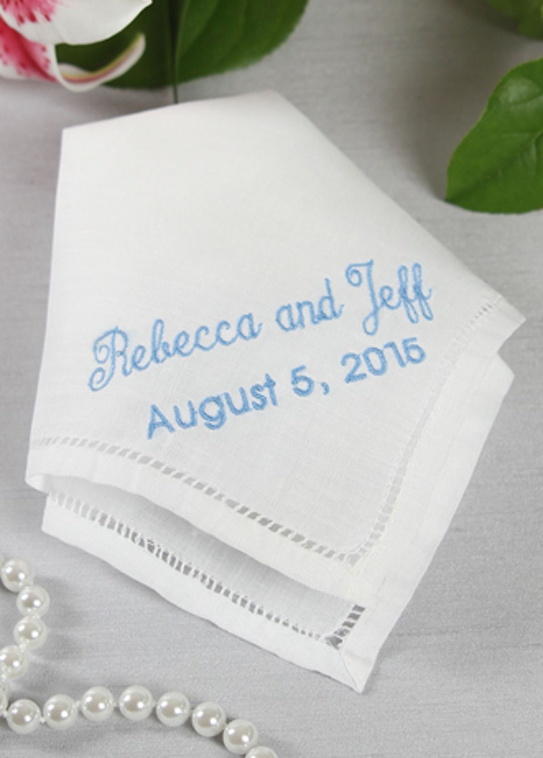 Exclusive Personalized Handkerchief Names and Date Image 2